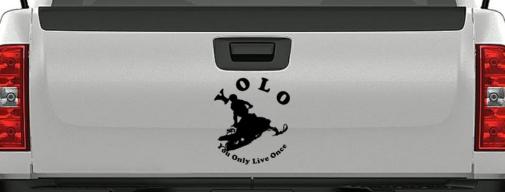 YOLO You Only Live Once Snowmobile Sports Car or Truck Window Decal Sticker
