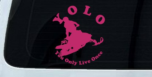 YOLO You Only Live Once Snowmobile Sports Car or Truck Window Decal Sticker