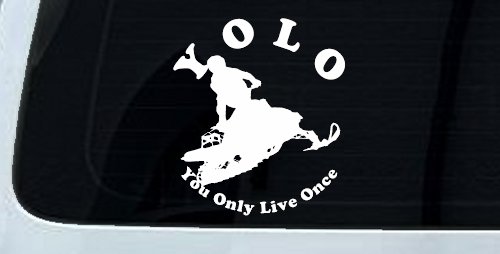 YOLO You Only Live Once Snowmobile Sports Car or Truck Window Decal Sticker