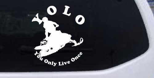 YOLO You Only Live Once Snowmobile Sports Car or Truck Window Decal Sticker