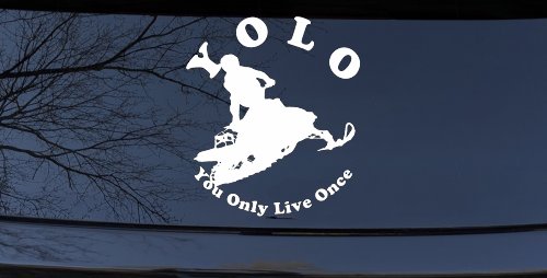 YOLO You Only Live Once Snowmobile Sports Car or Truck Window Decal Sticker