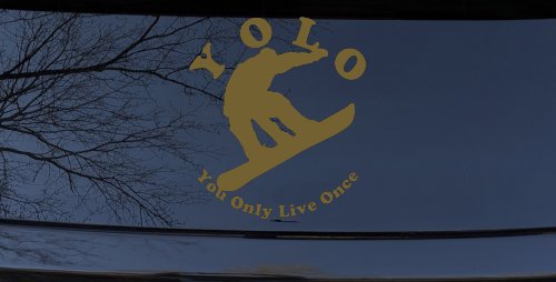 YOLO You Only Live Once Snowboarding solid Sports Car or Truck Window Decal Sticker