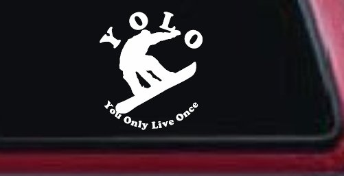 YOLO You Only Live Once Snowboarding solid Sports Car or Truck Window Decal Sticker