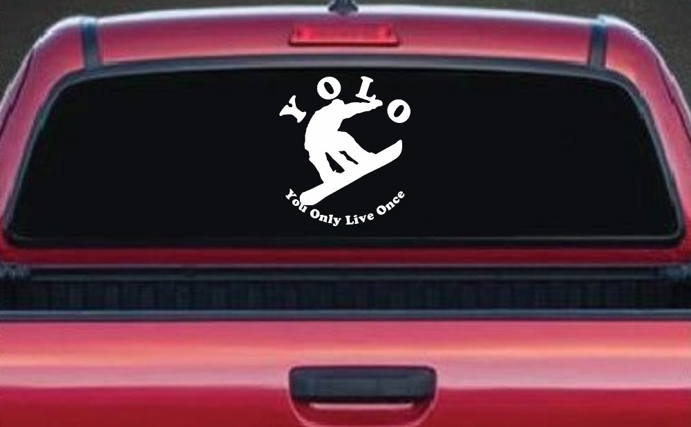 YOLO You Only Live Once Snowboarding solid Sports Car or Truck Window Decal Sticker