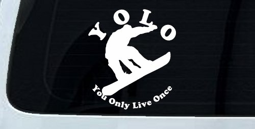 YOLO You Only Live Once Snowboarding solid Sports Car or Truck Window Decal Sticker