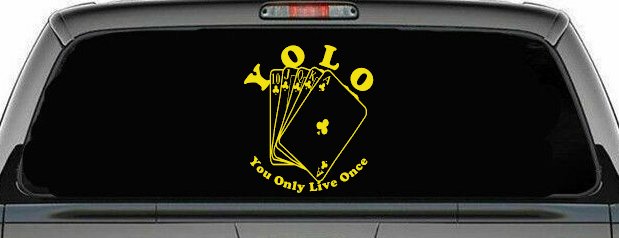YOLO You Only Live Once Gambling Poker Other Car or Truck Window Decal Sticker