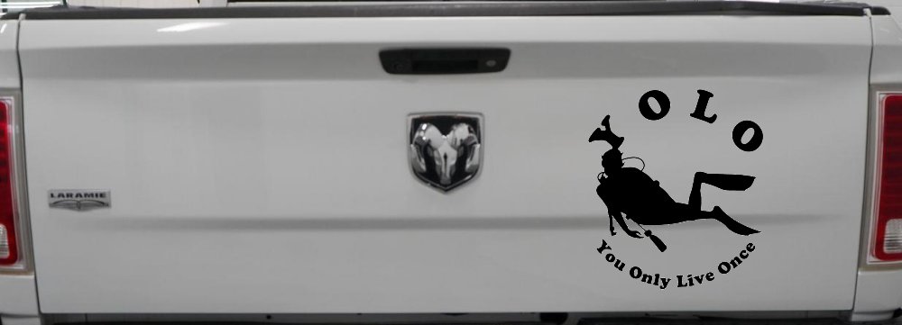 YOLO You Only Live Once Skuba Diving Sports Car or Truck Window Decal Sticker