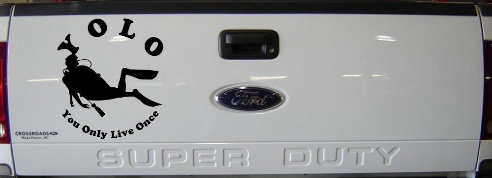 YOLO You Only Live Once Skuba Diving Sports Car or Truck Window Decal Sticker