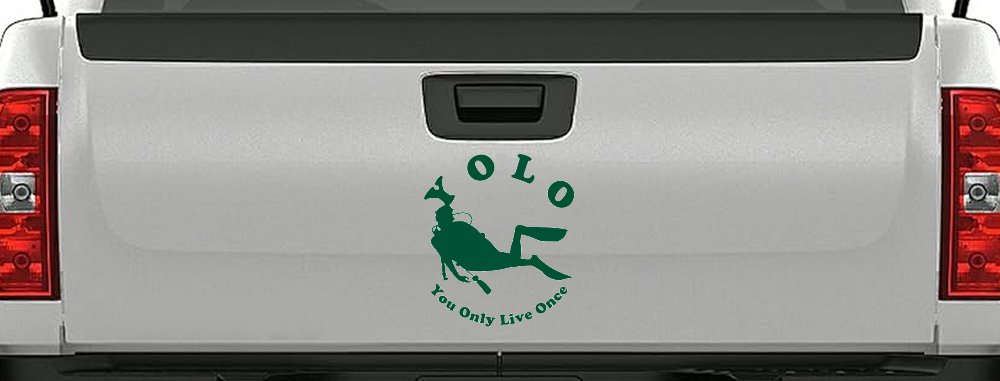 YOLO You Only Live Once Skuba Diving Sports Car or Truck Window Decal Sticker