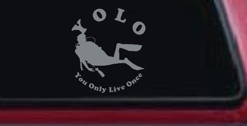 YOLO You Only Live Once Skuba Diving Sports Car or Truck Window Decal Sticker