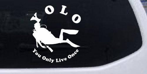 YOLO You Only Live Once Skuba Diving Sports Car or Truck Window Decal Sticker