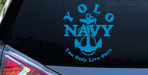 YOLO You Only Live Once Navy Military Car or Truck Window Decal Sticker