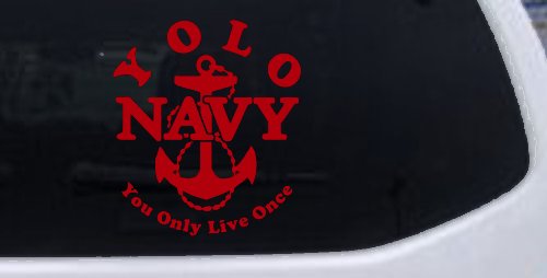 YOLO You Only Live Once Navy Military Car or Truck Window Decal Sticker