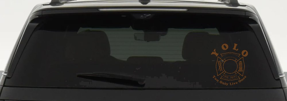 YOLO You Only Live Once Fire Fighter Car or Truck Window Vinyl Decal Sticker (Copper)