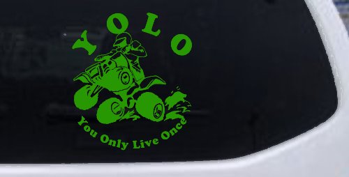 YOLO You Only Live Once Fourwheeler Off Road Car or Truck Window Decal Sticker