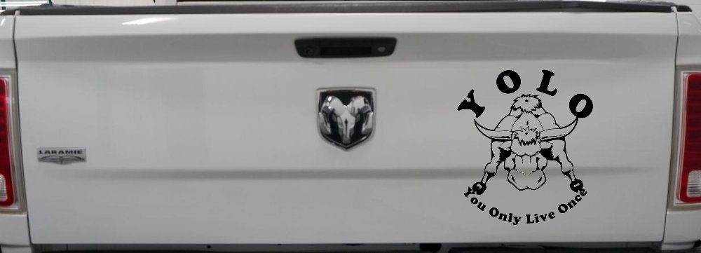 YOLO You Only Live Once Big Bull Western Rodeo Ranch Farm Car or Truck Window Decal Sticker
