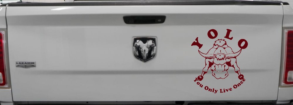 YOLO You Only Live Once Big Bull Western Rodeo Ranch Farm Car or Truck Window Decal Sticker