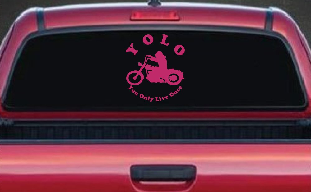 YOLO You Only Live Once Biker Car or Truck Window Decal Sticker