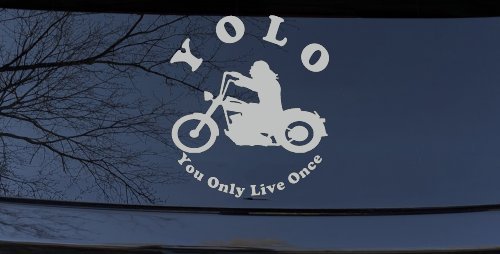 YOLO You Only Live Once Biker Car or Truck Window Decal Sticker