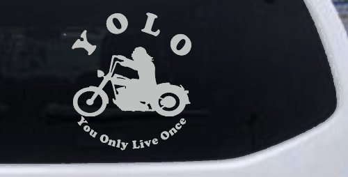 YOLO You Only Live Once Biker Car or Truck Window Decal Sticker
