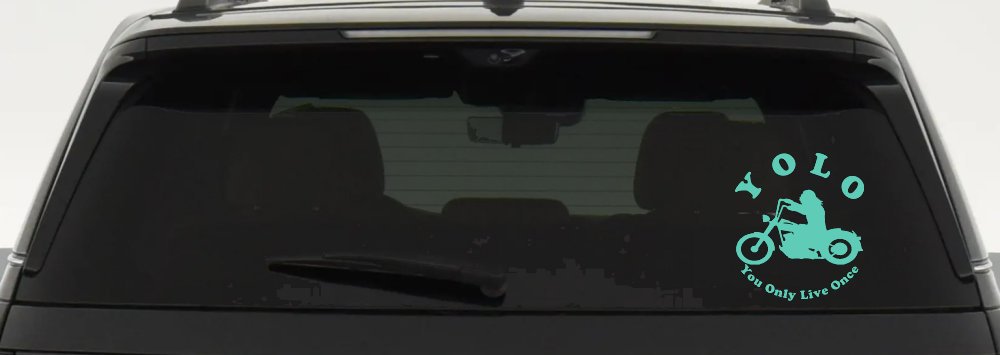 YOLO You Only Live Once Biker Car or Truck Window Decal Sticker