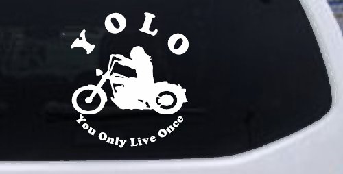 YOLO You Only Live Once Biker Car or Truck Window Decal Sticker