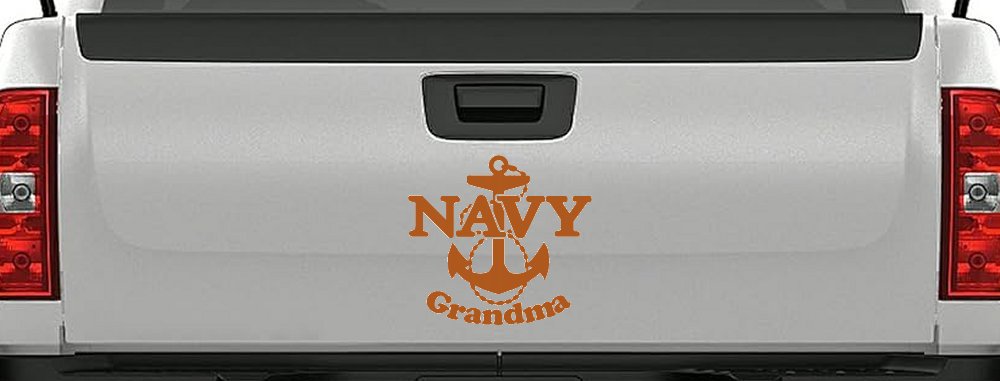 Navy Grandma Military Car or Truck Window Decal Sticker (Nut Brown)