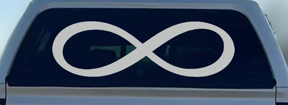 Infinity Symbol Car or Truck Window Decal Sticker (Light Gray)