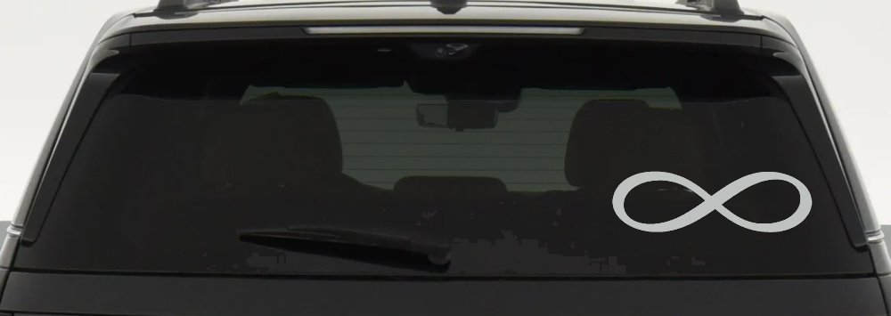 Infinity Symbol Car or Truck Window Decal Sticker (Light Gray)