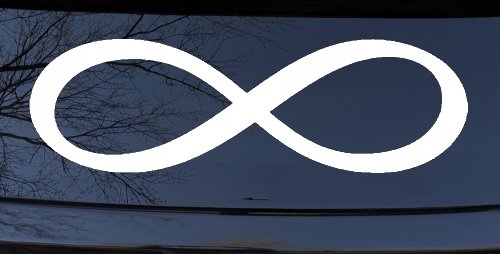 Infinity Symbol Car or Truck Window Decal Sticker (White)