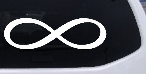 Infinity Symbol Car or Truck Window Decal Sticker (White)