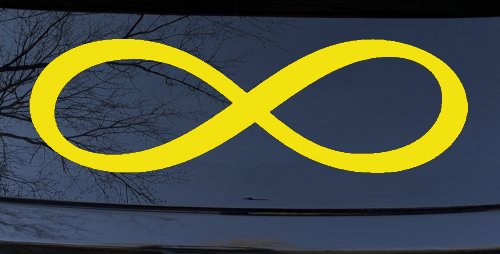 Infinity Symbol Car or Truck Window Decal Sticker (Yellow)