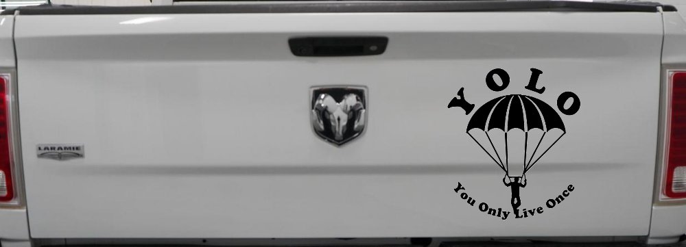 YOLO You Only Live Once Skydiving Sports Car or Truck Window Decal Sticker