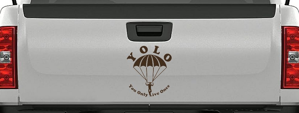 YOLO You Only Live Once Skydiving Sports Car or Truck Window Decal Sticker