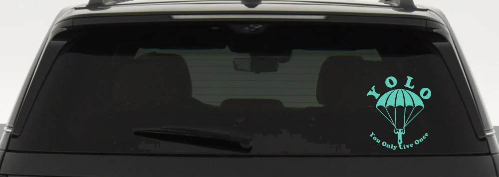 YOLO You Only Live Once Skydiving Sports Car or Truck Window Decal Sticker