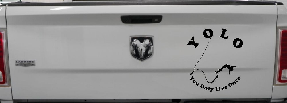 YOLO You Only Live Once Bungie Jump Car or Truck Window Decal Sticker (Black)