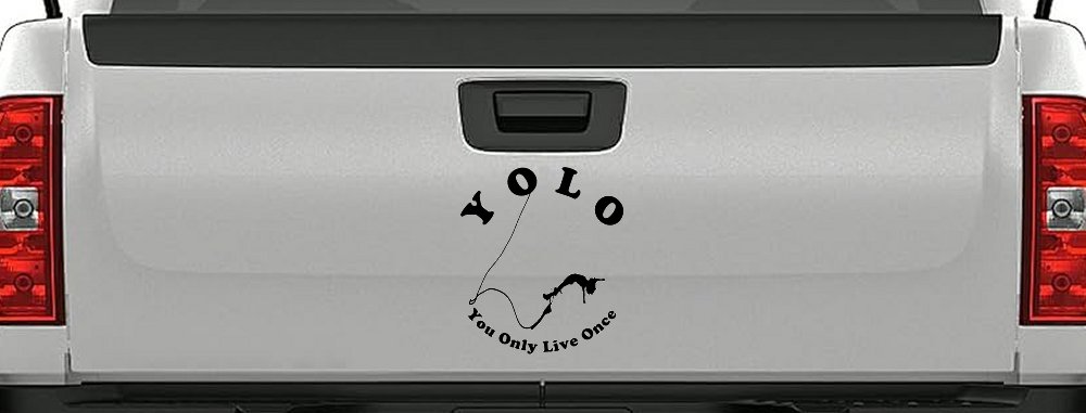 YOLO You Only Live Once Bungie Jump Car or Truck Window Vinyl Decal Sticker (Black)
