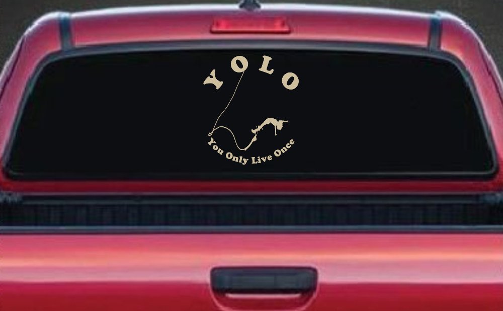YOLO You Only Live Once Bungie Jump Car or Truck Window Decal Sticker