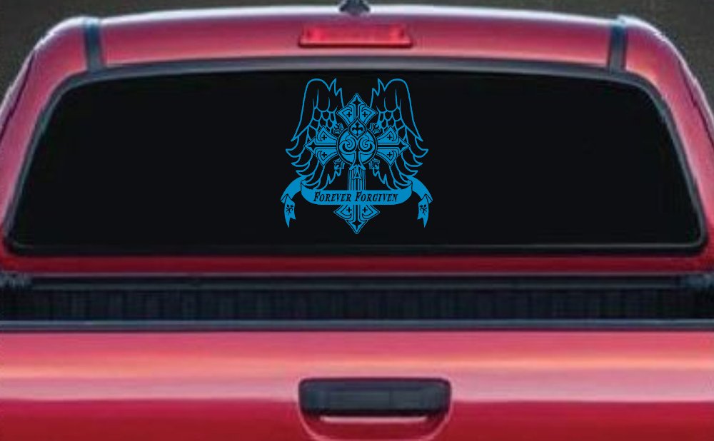 Forever Forgiven Cross Wings Christian Car or Truck Window Decal Sticker