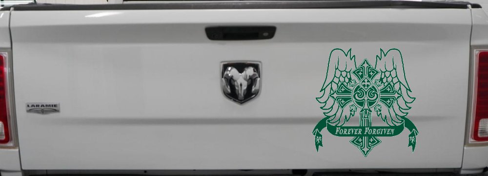 Forever Forgiven Cross Wings Christian Car or Truck Window Decal Sticker