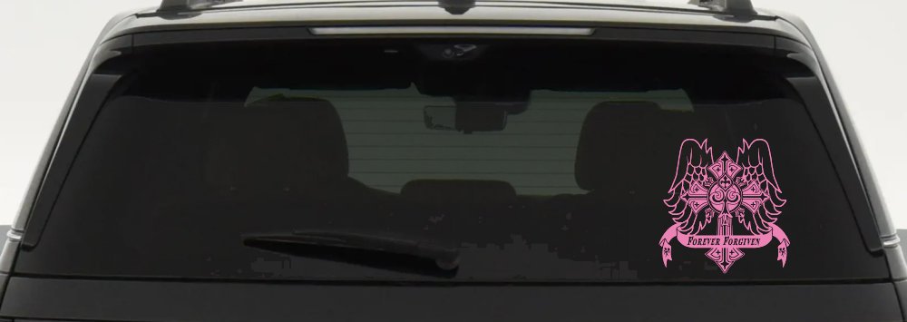 Forever Forgiven Cross Wings Christian Car or Truck Window Decal Sticker