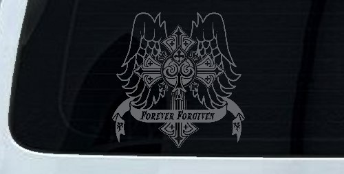 Forever Forgiven Cross Wings Christian Car or Truck Window Decal Sticker