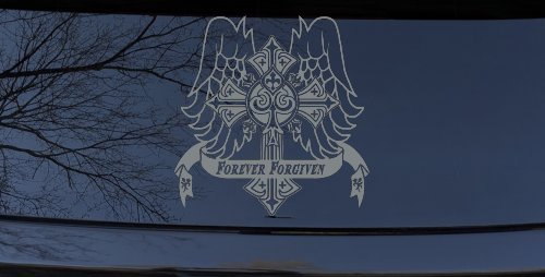 Forever Forgiven Cross Wings Christian Car or Truck Window Decal Sticker