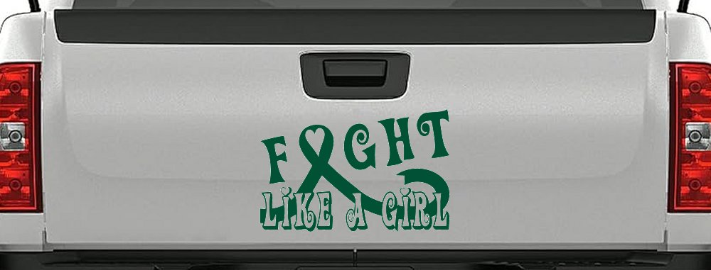 Fight Like a Girl Breast Cancer Car or Truck Window Vinyl Decal Sticker (Dark Green)