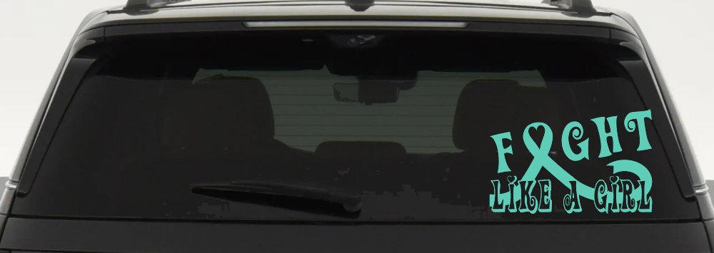 Fight Like a Girl Breast Cancer Car or Truck Window Decal Sticker (Mint)