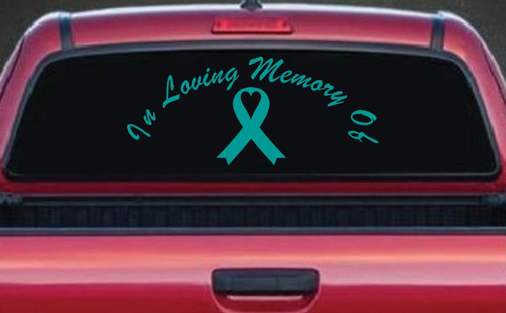 In Loving Memory Of Cancer Ribon Car or Truck Window Decal Sticker
