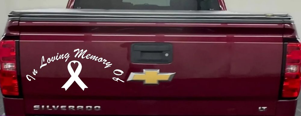 In Loving Memory Of Cancer Ribon Car or Truck Window Decal Sticker