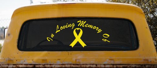 In Loving Memory Of Cancer Ribon Car or Truck Window Decal Sticker