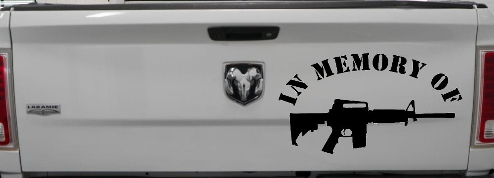 In Memory Of AR 15 Military Car or Truck Window Decal Sticker