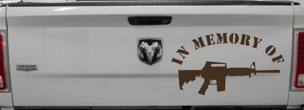 In Memory Of AR 15 Military Car or Truck Window Decal Sticker